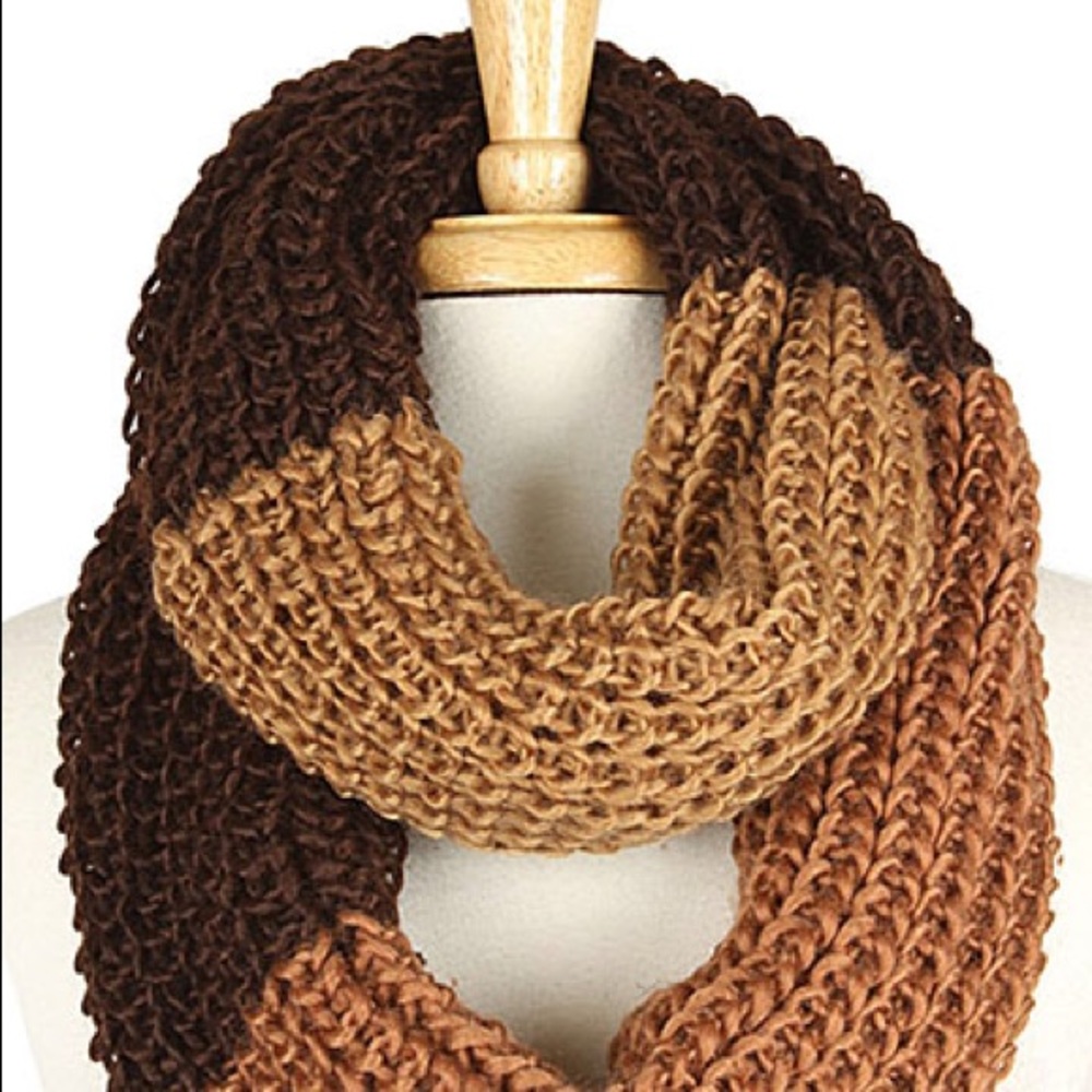 Tan & Brown Infinity Fall Scarf